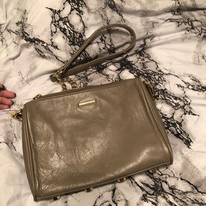 Taupe three zipper Rebecca Minkoff Purse